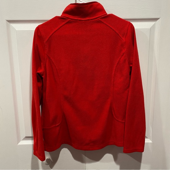 LANDS’ END Women’s Quarter Zip Fleece Pullover Sweater Sweatshirt - red, size S - Picture 2 of 3